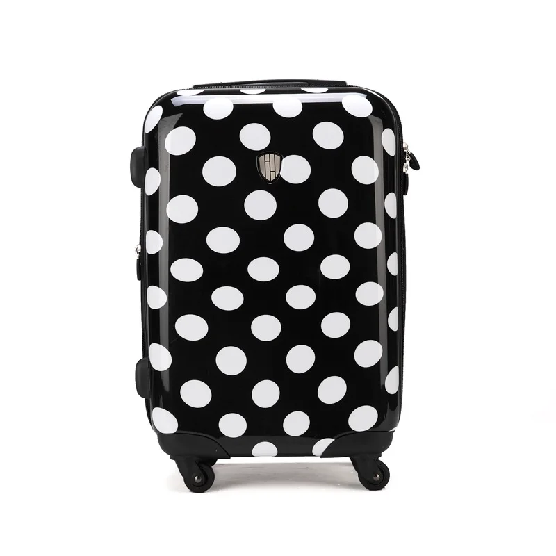 

20 inch rolling luggage black and white wave point trolley case universal wheel suitcase boarding box