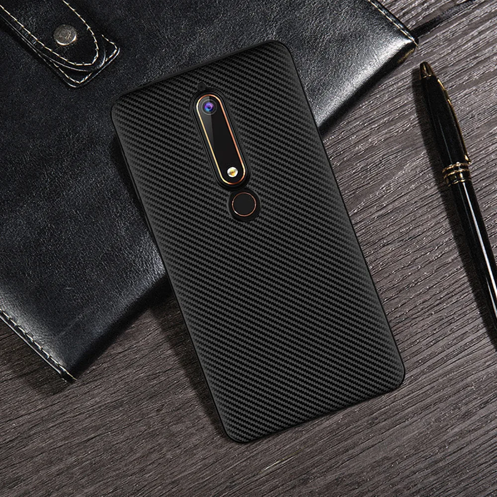 cheap For Nokia 6 2018 Case Soft Silicone Carbon Fiber Back Cover Case For Nokia 6 2018 Nokia 6.1 TA 1068 TA 1050 TA 1043 TA 1045 Case