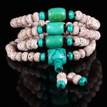 

The original Hainan Bodhi 108 Turquoise Bracelet a month high-density dry grinding Bodhi hand sub string