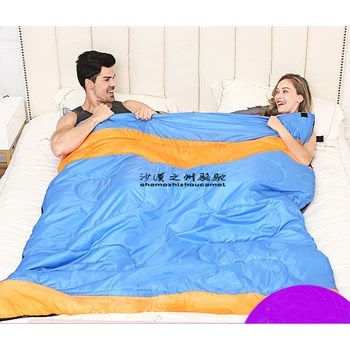 

Camping Equipment Adult cotton Double Sleeping Bag Waterproof Keep Warm Three Seasons Spring and Autumn Outdoor Sleeping Bag