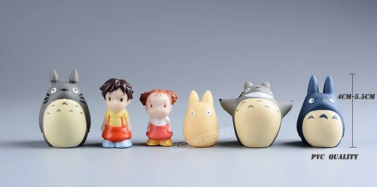 Фигурки Тоторо детские игрушки японская студия Ghibli Miyazaki Hayao аниме ПВХ мини набор