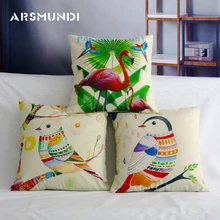 Lovely Swan & Birds Cushion Cover Bird Fashion Goldfinch Pillowcases Living Room 45*45 Linen Home Decoration Sofa Pillowcase the goldfinch