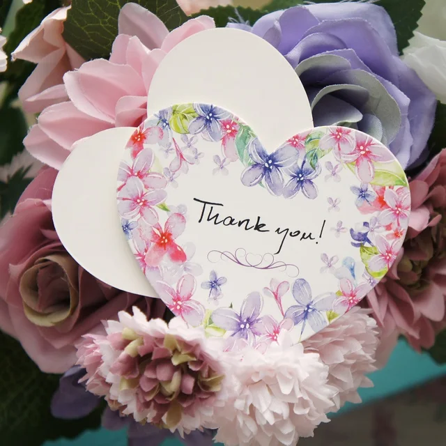 Us 70 50 Pcs Bentuk Hati Gaya Meninggalkan Pesan Kartu Terima Kasih Kartu Ungu Bunga Beruntung Cinta Valentine Surat Undangan Pesta Natal Di Kartu
