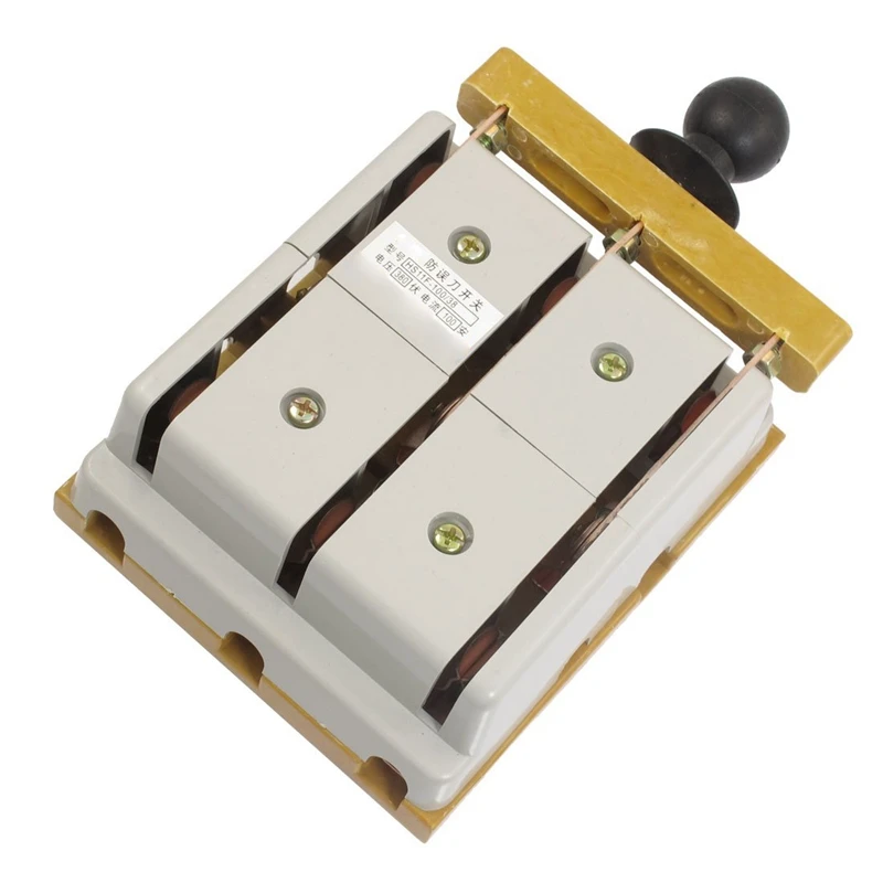 

380V 100A 3 Pole Double Throw Electric Brake Safety Knife Switch used to control the flow of electricity in a circuit, the