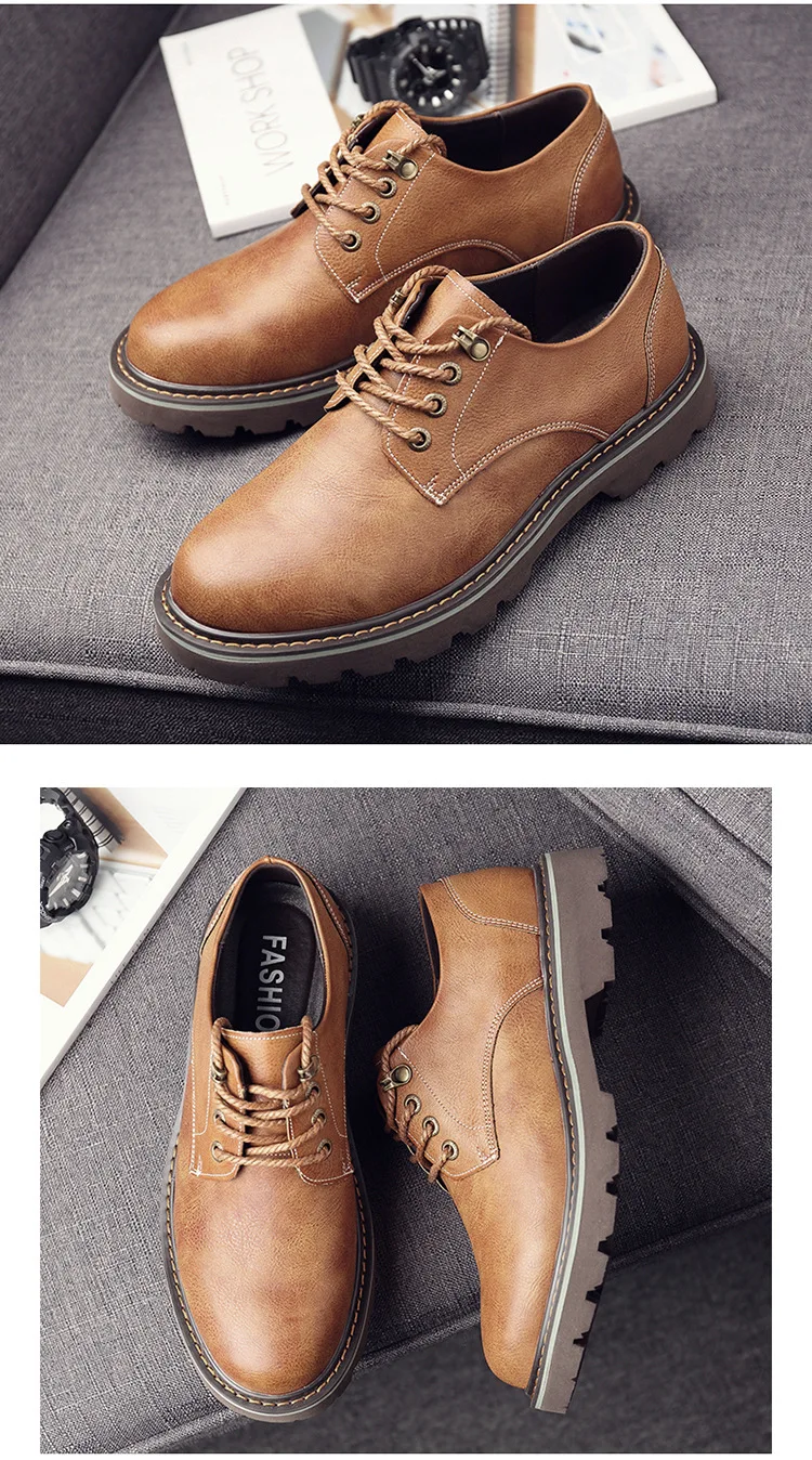 Мужские ботинки из натуральной кожи; сезон осень-зима; ботильоны; модная обувь; обувь на шнуровке; Мужская обувь высокого качества в винтажном стиле; fv56