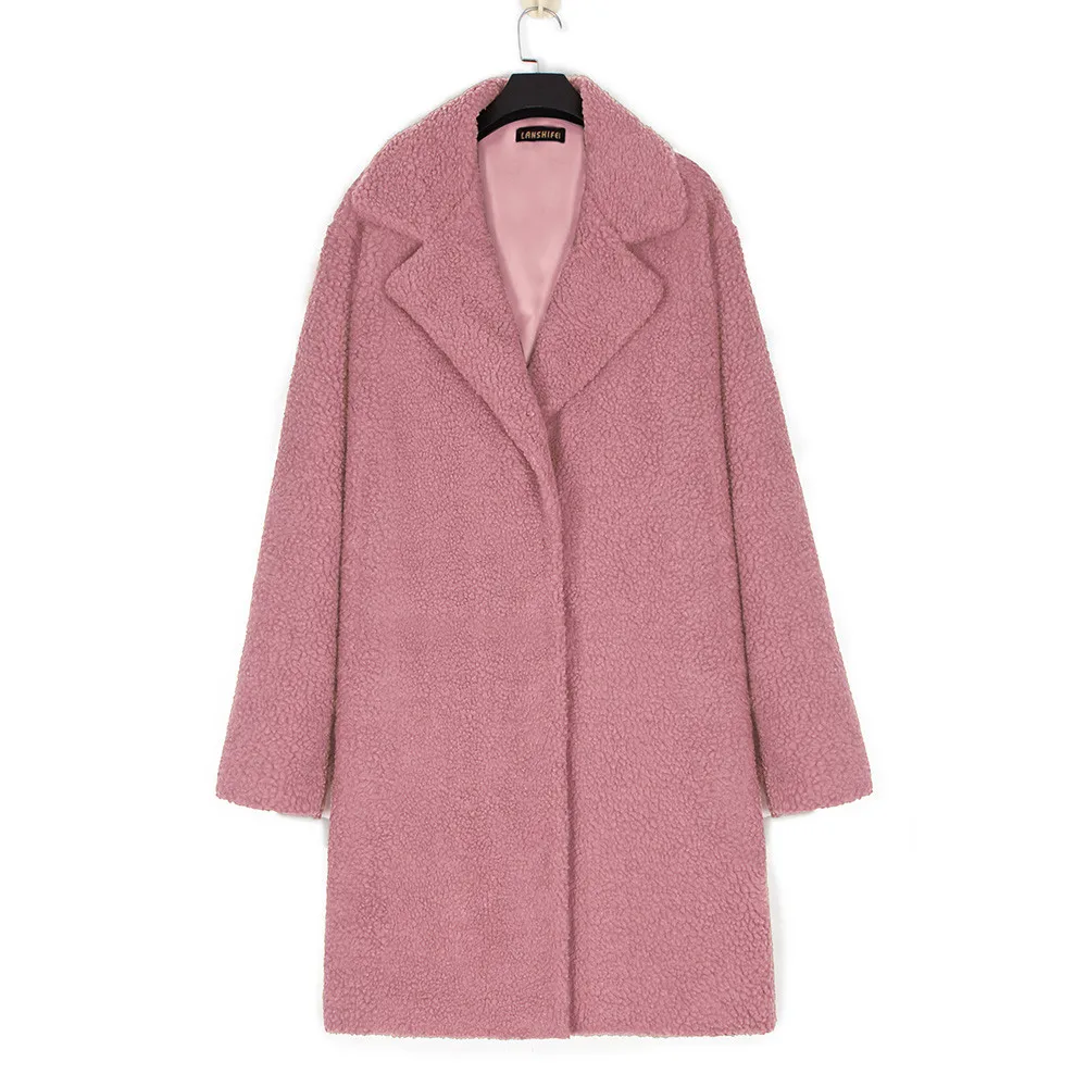 

Coat Womens Winter Solid Faux Fur Long Sleeve Cardigan Oversized Outwear Coat Women's Solid Warm Outwear OCT12