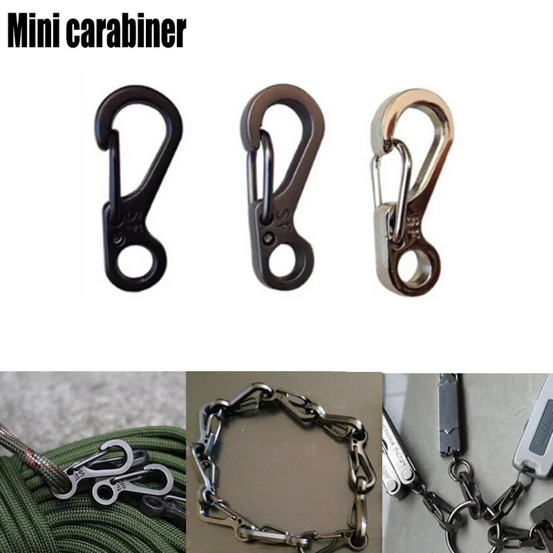 

5pcs Outdoor tactical Molle paracord Spring buckle hanging key ring mini Keychain Carabiner rope climbing equipment