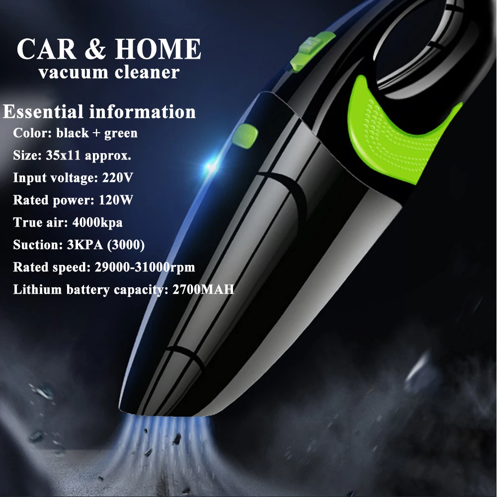 

Portable Mini Vacuum Cleaner Super Suction Wet / Dry Dual Use Vacuum Cleaner Handheld New Wireless Car Vacuum Cleaner Dust