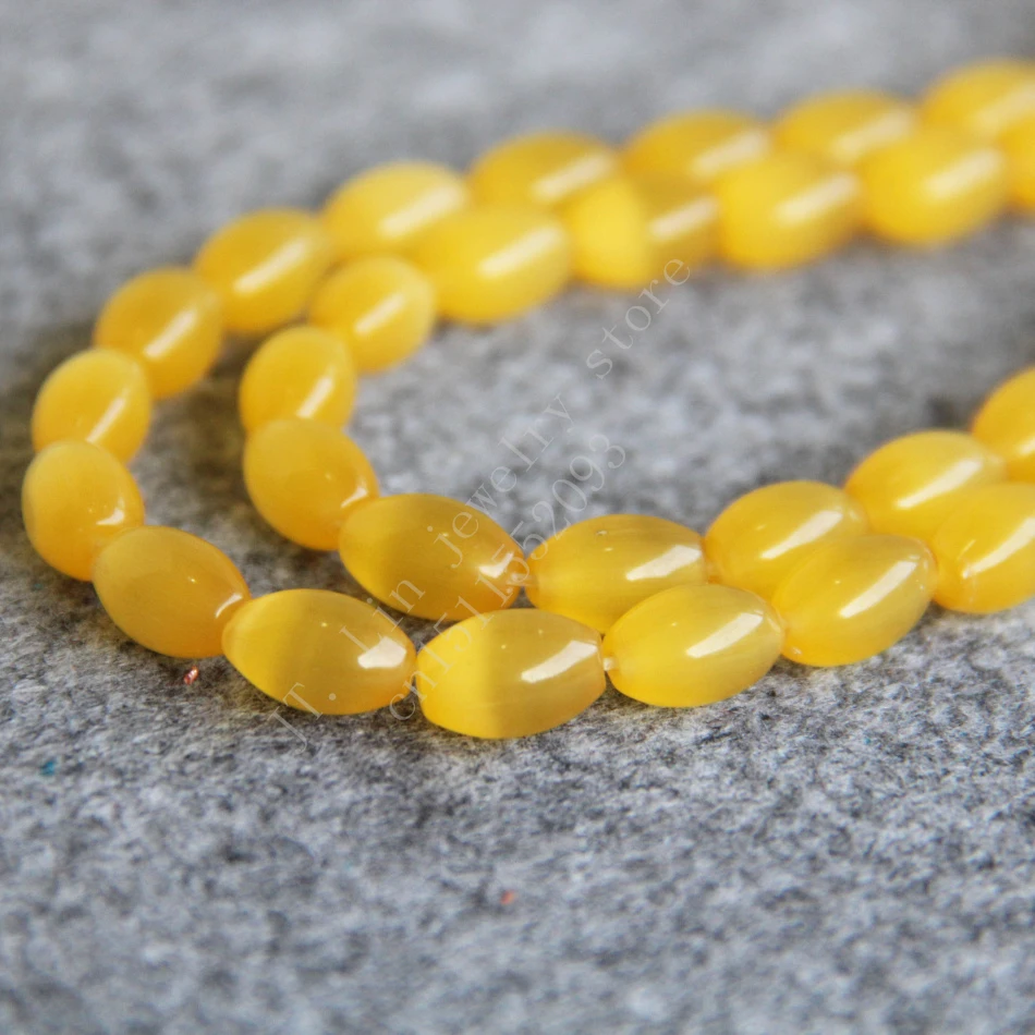 

T8428 New 7x12mm Natural Mexican Golden cat eye beads,Natural stone Fashion Style diy Jewelry making wholesale