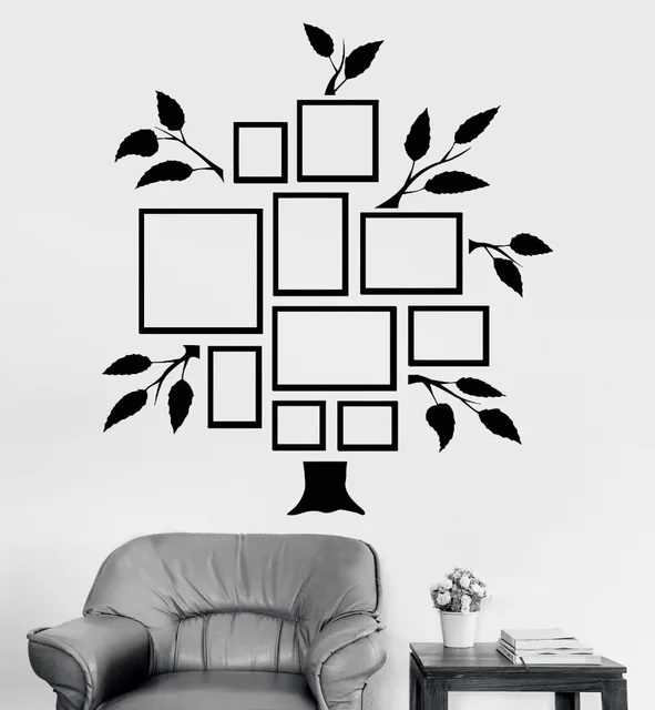 photo tree vinyl wall decal family tree frames for photos bedrooms