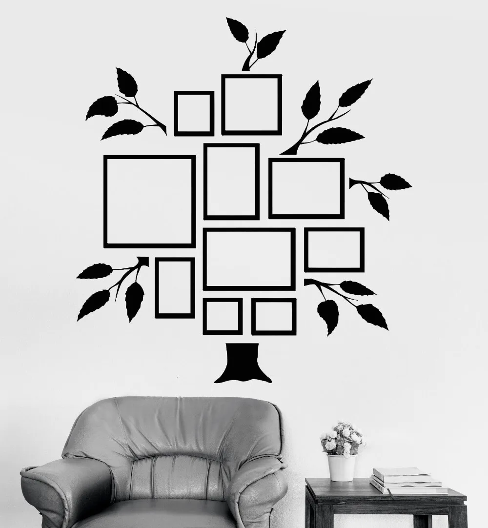 Photo Tree Vinyl Wall Decal Family Tree Frames For Photos Bedrooms Design Wall Stickers Living Room Art Wall DIY Mural New LA908