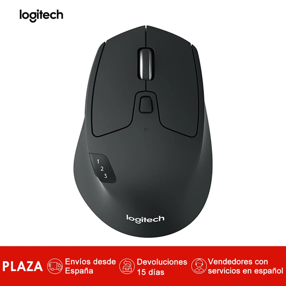 

Logitech M720 triatlon optica Raton USB 2,4 GHz RF inalambrica para Windows/Mac Apple Bluetooth Easy-Switch 1000 dpi Negro