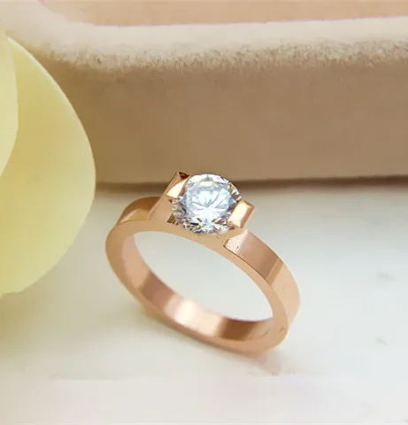 Женское кольцо из розового золота 585 пробы сертификат 1Ct гарантированное