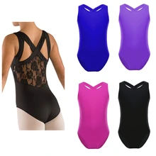 Гимнастическое трико для девочек, профессиональное балетное платье-пачка, трико для балета и танцев, платье, комбинезон с кружевной спинкой, трико для малыша