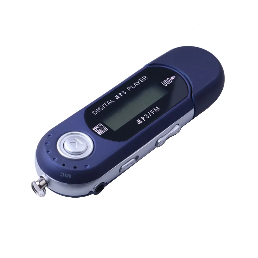 USB MP3 музыкальный плеер цифровой ЖК-экран Поддержка 32 Гб TF карта и fm-радио с микрофоном черный синий mp3-плеер - Цвет: Синий