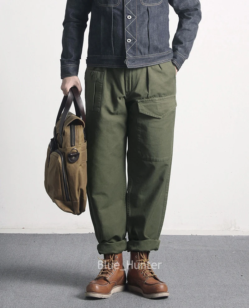 black casual pants Red Tornado British Army Pants Vintage Deck Trousers Military Style Relaxed Fit High Rise khaki jeans