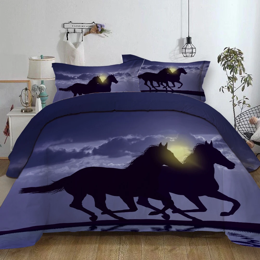 

Horse animal 3D print Bed linen set Twin Full Queen King Duvet Cover set Quilt Cover set bedding set with pillowcase new 3pcs