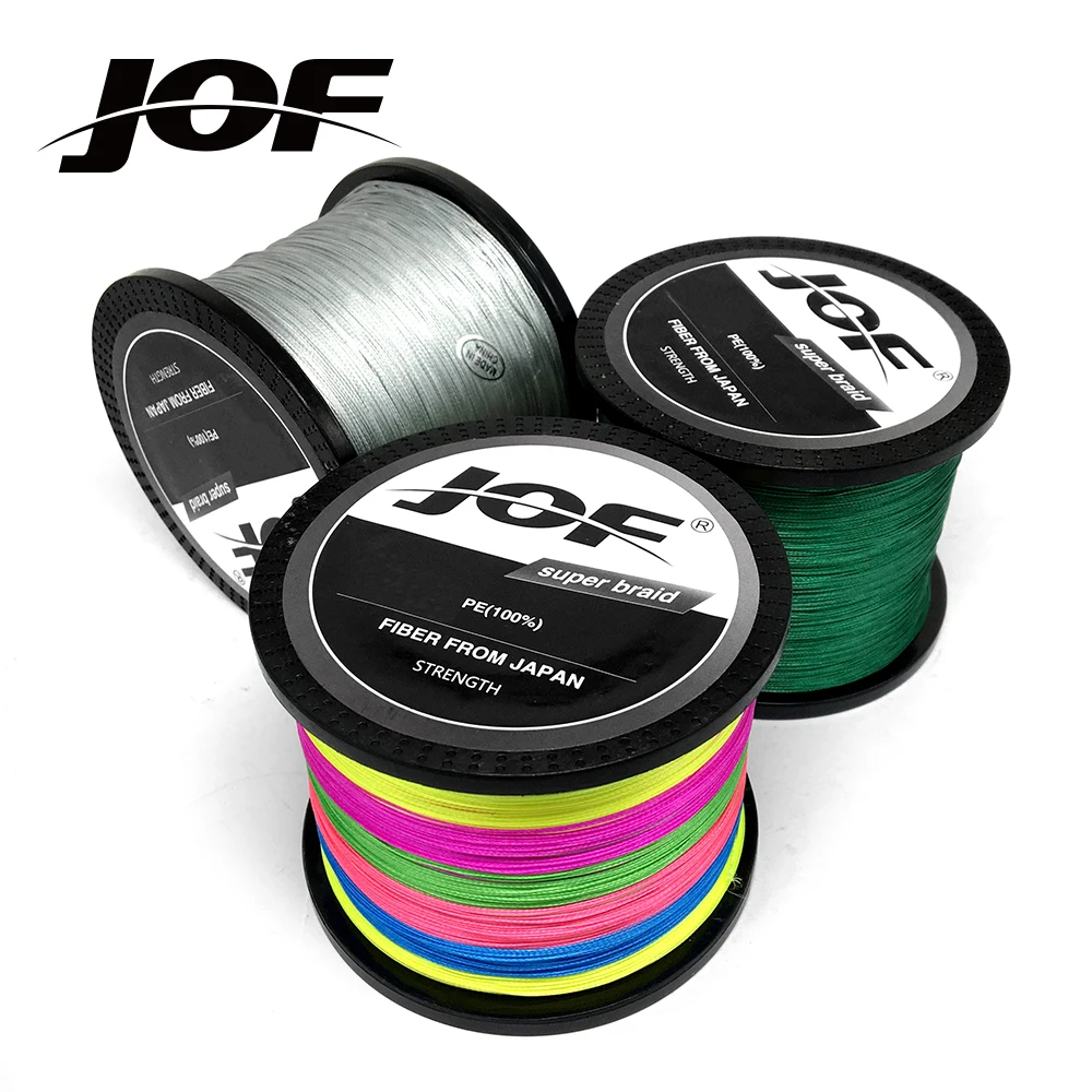 JOF бренд 1000 м PE плетеная леска 8 Пряди 22 78LB Multifilament лески для ловли карпа провода