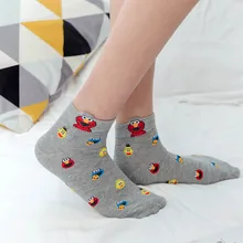 Модные Женские однотонные хлопковые короткие носки для отдыха, хлопковые носки, короткие носки с мультяшной головой, короткие носки средней длины, чулочно-носочные изделия