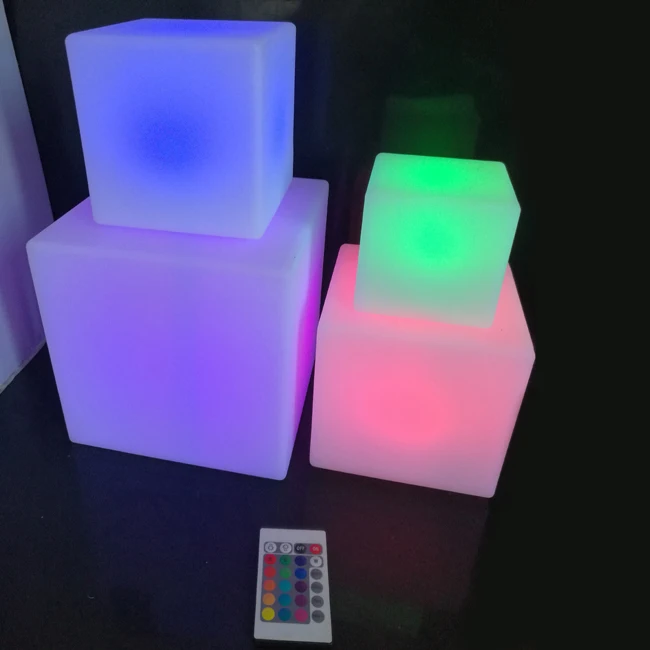 D10, D13, D15, 20 см RGBW цветной перезаряжаемый куб с подсветкой водонепроницаемый декоративный светодиодный световой куб 1 шт