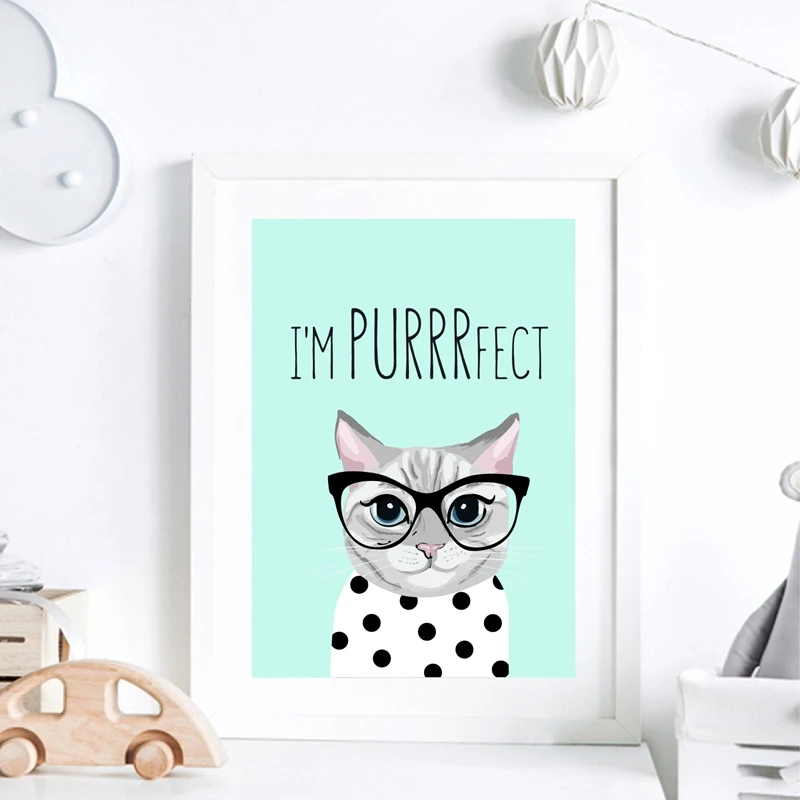 cat posters print kids room decor