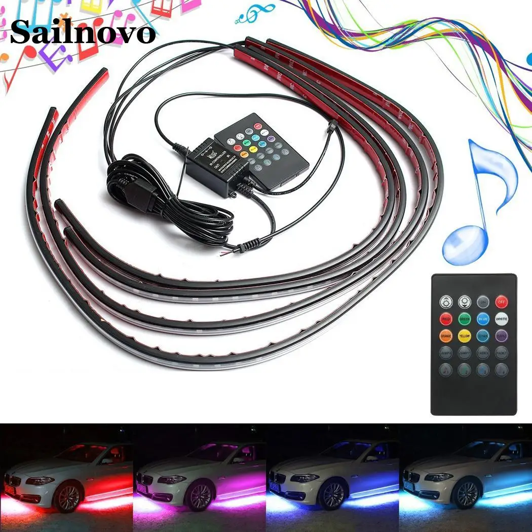 Elifine Wireless Control Decoration Car Light 36 RGB LED Wireless
