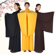 Монах халат одежда Лохан одежда буддийские халаты Шаолинь костюм монаха халат платье Zen буддизм Медитация платье