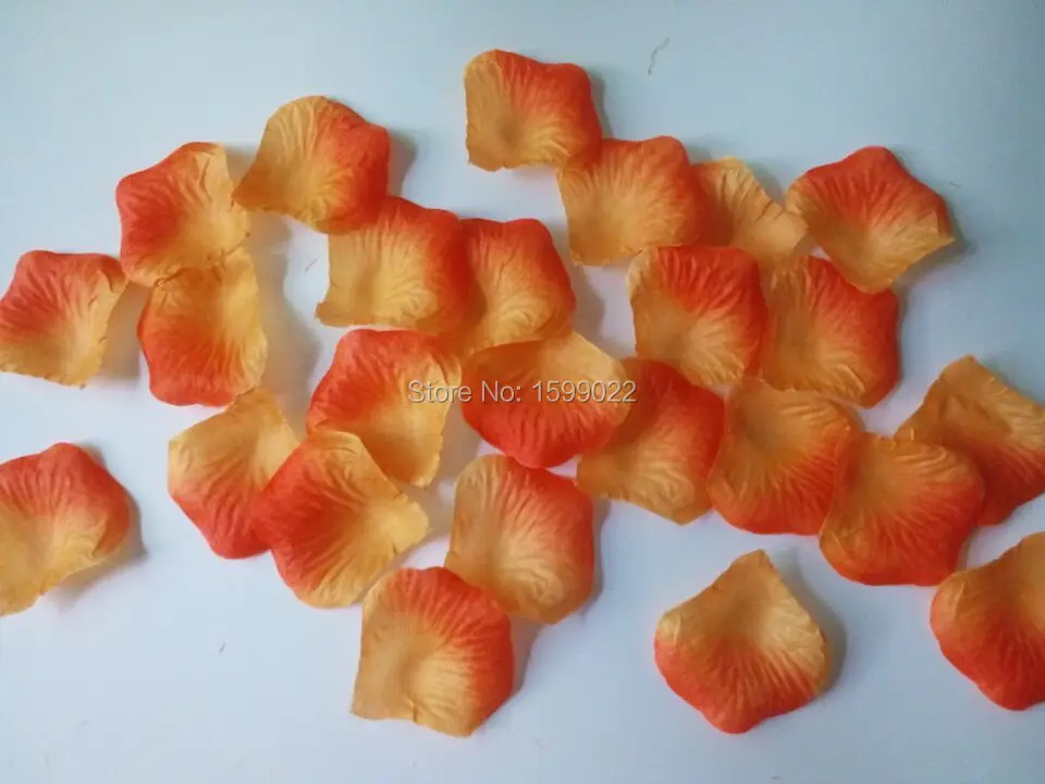 10packs 1000pcs Orange autumn wedding decoration  flower girl rose petals bridal party supplies casamento petalos artificiales