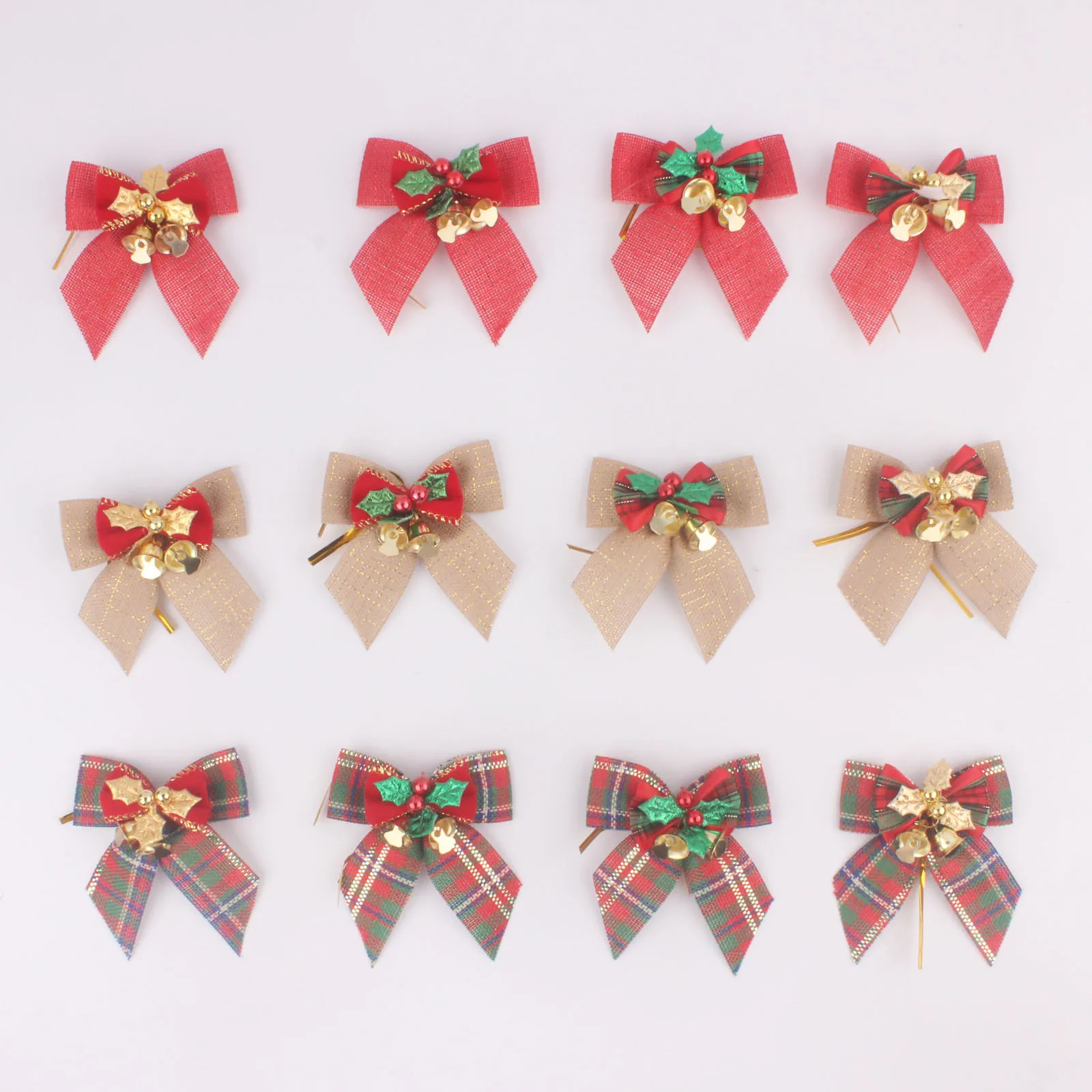 8x8cm Christmas Tree Mini Bows Bells Pendant DIY Wedding Birthday Party