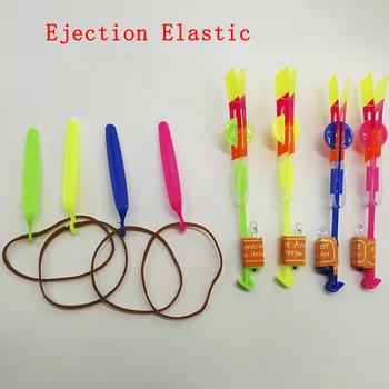 

12pcs Elastic Luminous With Lamp Rotary Ejection Aircraft Toys For Children Kinds Luminous Ejection Rubber Band Flying Arrow