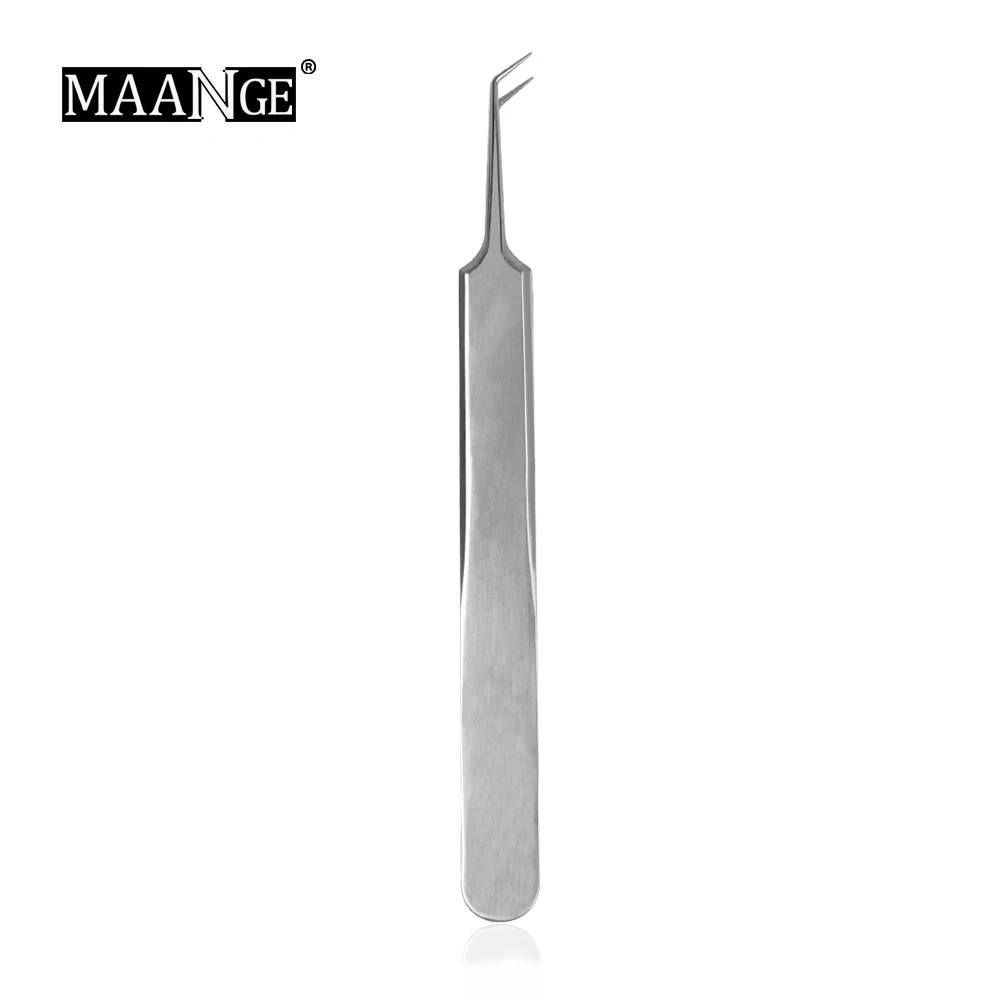 Пинцет MAANGE для ухода за кожей лица изогнутая игла из стали с эффектом угрей 1