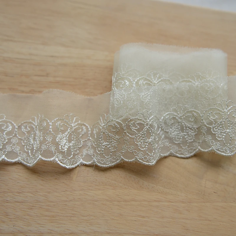 Lace Fabric Lace Sewing Accessories Lace Sewing Supplies Lace Accessories Lace Garment Accessories Clothing Craft Accessories DIY Lace Fabric Mesh Gauze Embroidery Cotton For Wedding Party Dress