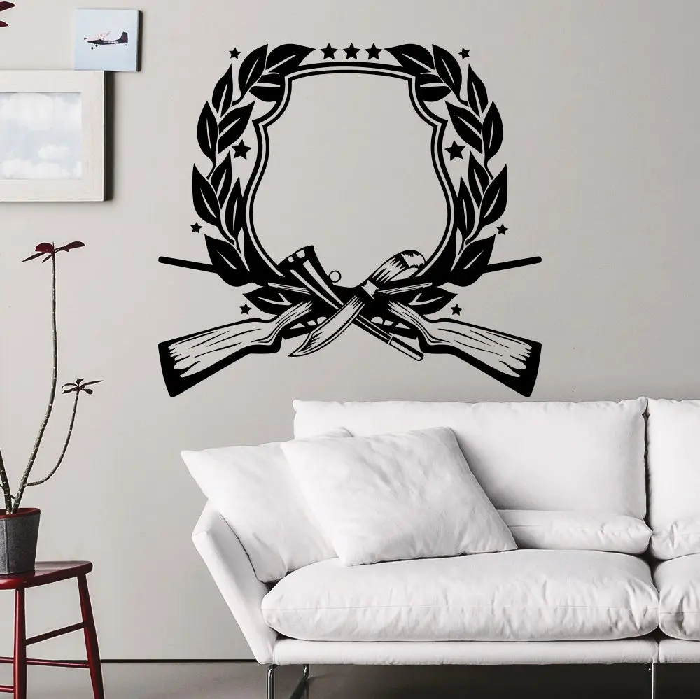 Wall Decal Hunting Gun Rifle Star Decals Art Bedroom Decor Sticker