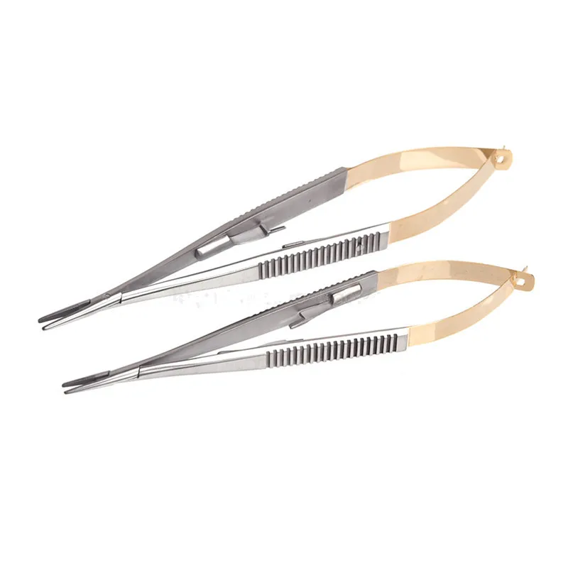 Suporte de Agulha Curvo com tc Suporte de 14cm Ortodôntica Cirúrgica Ferramenta Reto 1 Peça ce - 4 Suporte de agulha ortodôntica cirúrgica, suporte de