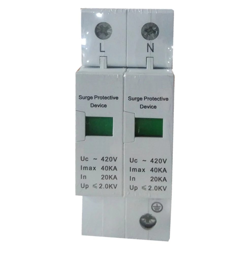 2P 40kA 2.0kV single phase power supply surge protection device 3 years