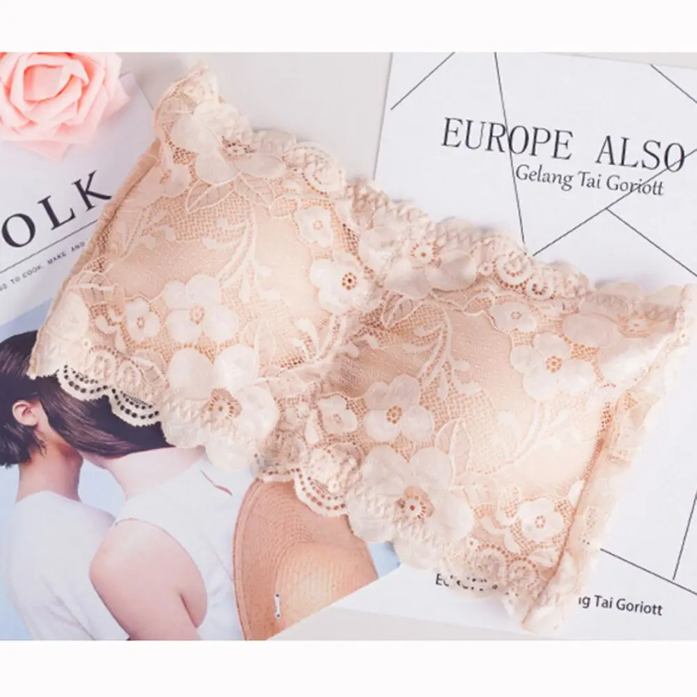 

Women Sexy Lace Padded Tube Tops Strapless Seamless Bra Three Hook Underwear 1 pc Fashion