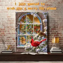 Художественная роспись по номерам птица Рождественская гостиная декоративная подвесная картина спальня Рождественская елка