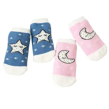 

Baby Socks Cute Star Moon Squinting Pattern Baby's Terry Socks Antiskid Socks Ccomfortable Warm