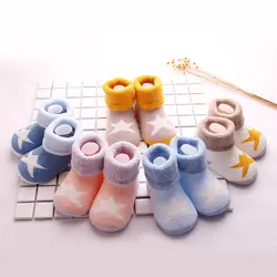 Детские осенние и зимние утолщенные Носки детские Нескользящие носки от 1 до 3 лет теплые носки для малышей Одежда Носки с мультяшками