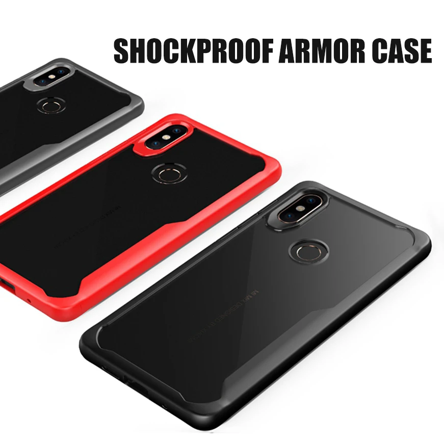 

Shockproof Armor Case For Redmi Note 5 6 Pro/a2 Lite Transparent Arcylic Back Cover For Xiaomi 8 SE Pocophone F1 Mi Max 3 Mix 2s