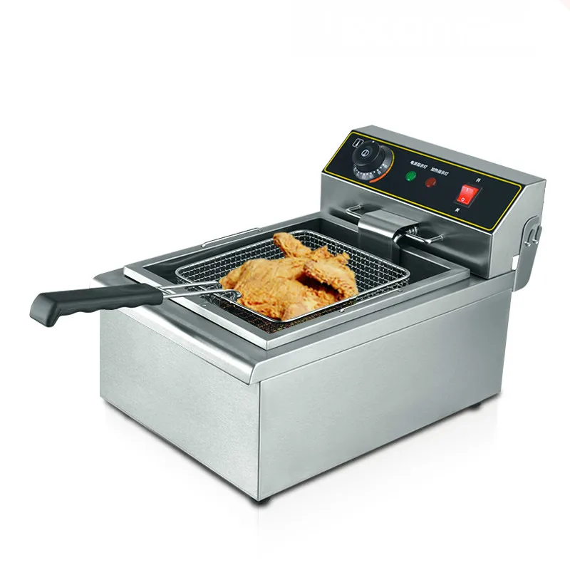 US $215.00 Electric Deep Fryers blast furnace commercial single cylinder 10 litre thickfried frying pan Fried chick