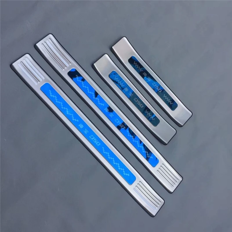 

4pcs/set Stainless steel exterior door sill strip fit for 2018 BAIC SENOVA D50 Threshold trim Scuff plate guard cover
