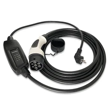 DUOSIDA evse вход Portab 16A schuko разъем IEC 62196-2 Тип 2 Электрический Автомобиль уровень зарядки 2 EV зарядное устройство штекер 5 м черный кабель