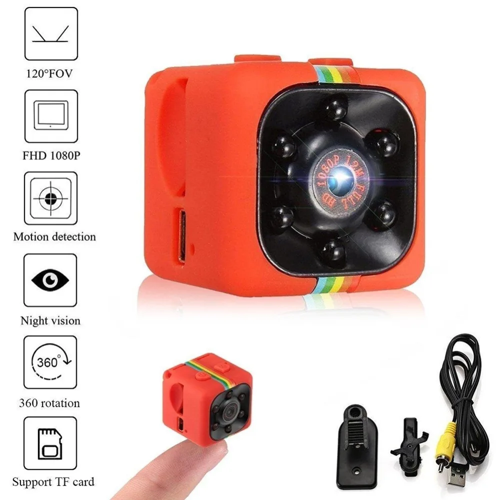 SQ11 мини-камера 480 P/1080 P Full HD видеокамера ночного видения Автомобильный видеорегистратор Спортивная цифровая камера Поддержка TF карты DV камера