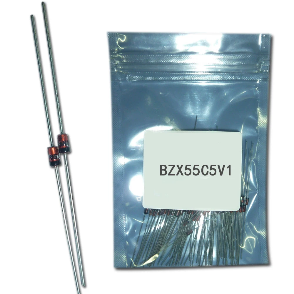 

Zener Diodes BZX55C5V1 1/2W 5.1V Single 6% 500mW Automotive 2-Pin DO-35 T/R 100pcs/lot
