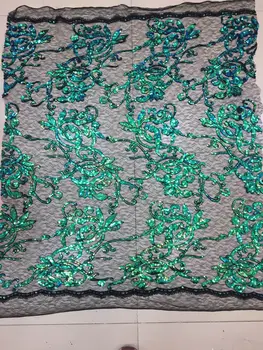 

Nice SEQUINS embroirdery mesh tulle 5 yards S-92012 french net lace fabric for party/evening dress