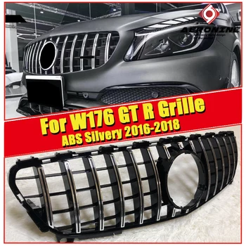 

W176 A Class GT R style Grille grill ABS Silver without sign A180 A200 A220 A250 A45 look Front Bumper Kidney Grills 2016-2018