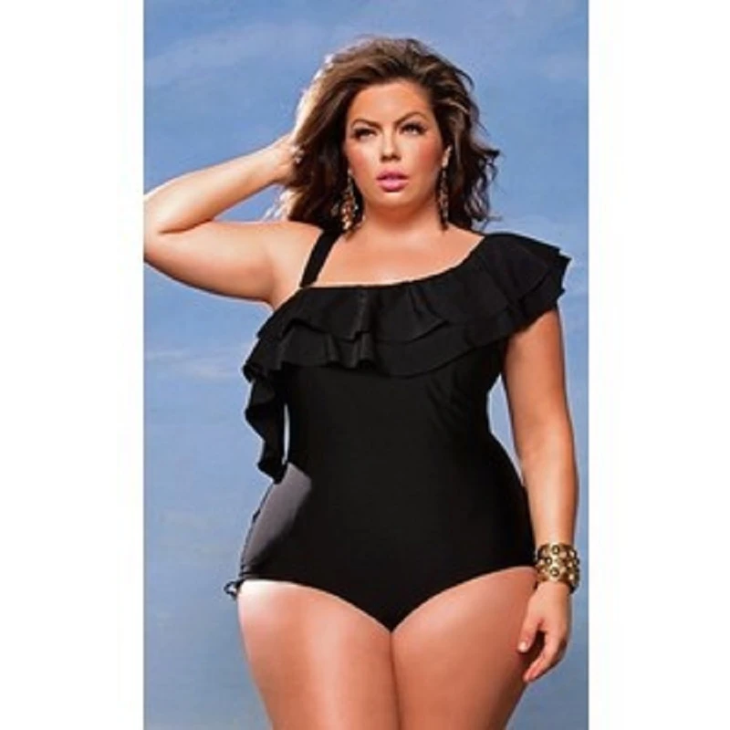 shoulder ruffle swimsuit