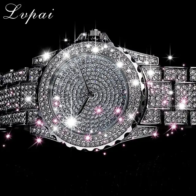 Lvpai Top Brand Silver Luxury Women Dress Watch Rhinestone Ceramic Crystal Quart Lvpai Top Brand Silver Luxury Women Dress Watch Rhinestone Ceramic Crystal Quart