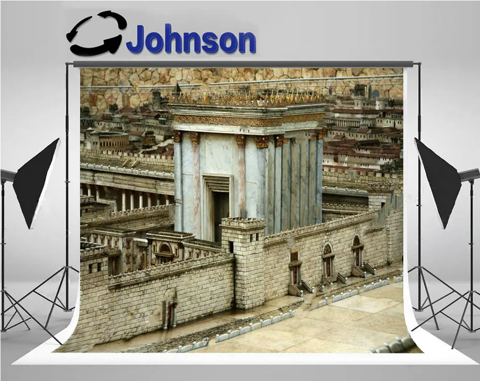 Задний фон для фотосъемки с изображением храма второго Израиля и jerusма